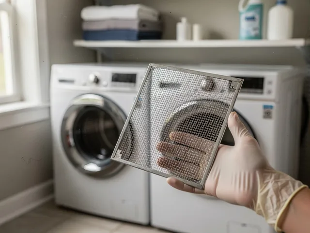 Monrovia Dryer Vent Cleaning specialist performing detailed lint trap cleaning service in Monrovia