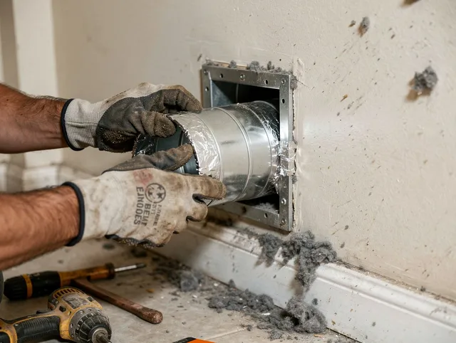 Professional dryer vent repair and installation by Monrovia Dryer Vent Cleaning in Monrovia