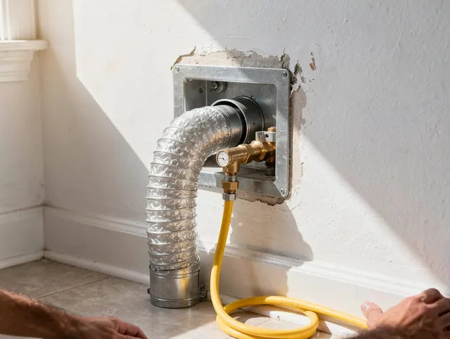 Monrovia Dryer Vent Cleaning certified technician performing specialized gas dryer vent cleaning in Monrovia